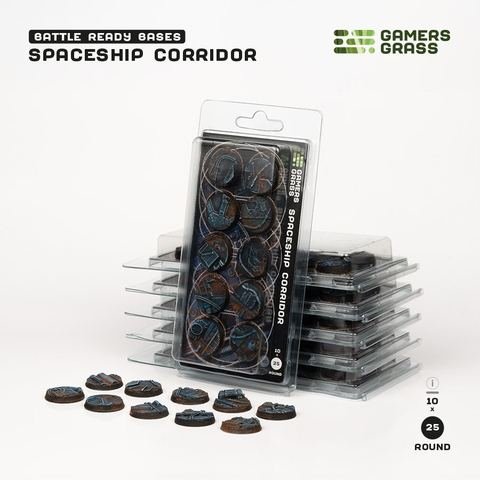 Spaceship Corridor - Battle Ready Round Bases, 25mm