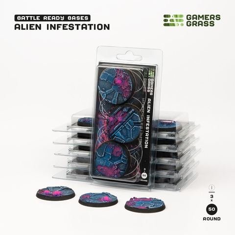 Alien Infestation - Battle Ready Round Bases, 50mm