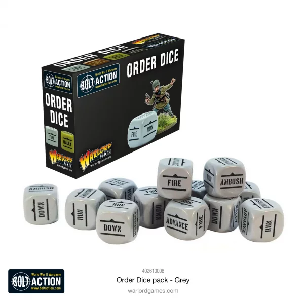 Bolt Action - Order Dice - Grey