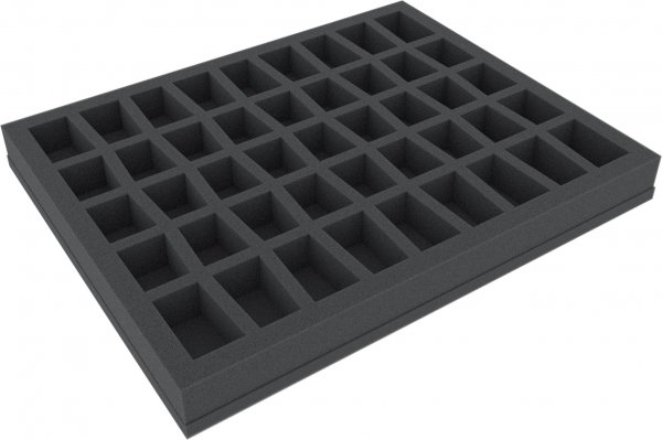 35mm Full-Size Schaumstoffeinlage mit 45 konischen Fächern und angeklebtem Boden
