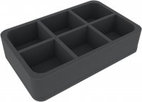 60mm Half-Size-Schaumstoffeinlage mit 6 Fächern