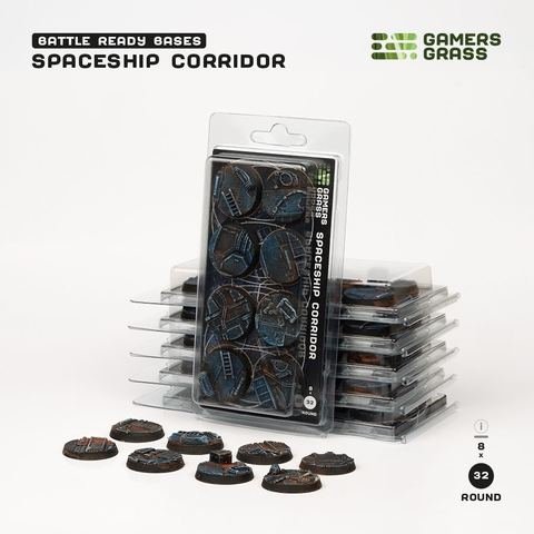 Spaceship Corridor - Battle Ready Round Bases, 32mm