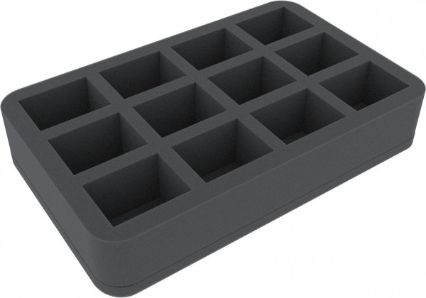 50mm Half-Size-Schaumstoffeinlage mit 12 Fächern