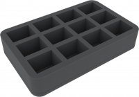 50mm Half-Size-Schaumstoffeinlage mit 12 Fächern