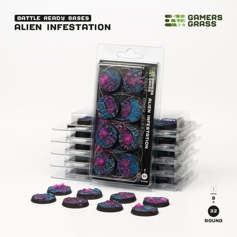 Alien Infestation - Battle Ready Round Bases, 32mm