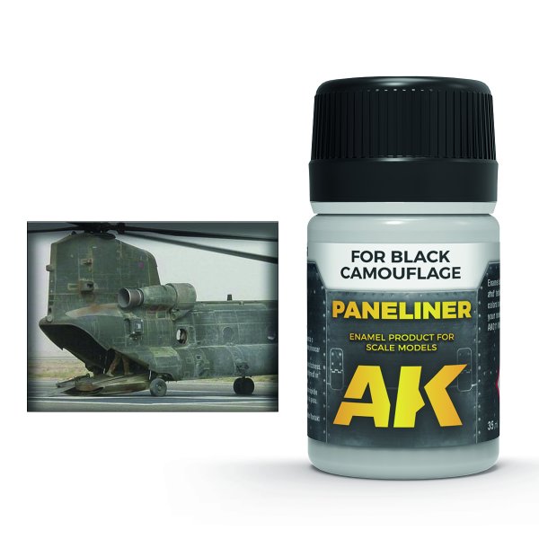 AK2075 - Black Camouflage Paneliner, 35ml