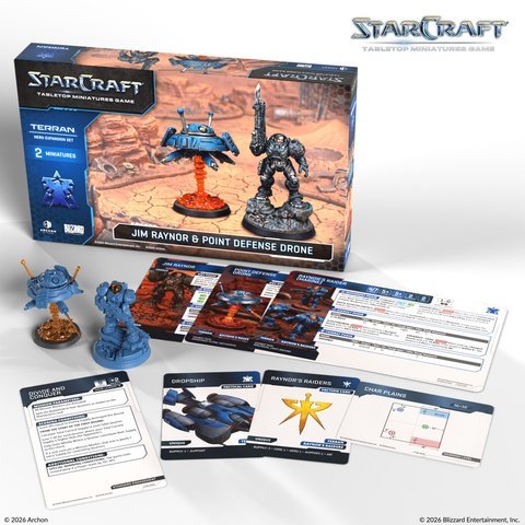 Starcraft - Terran Hero Expansion Set - Jim Raynor & Point Defense Drone (Raynors Raiders)