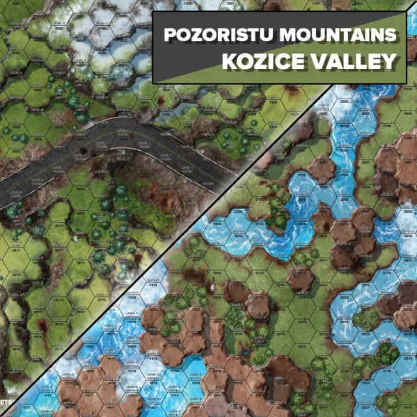 BattleTech - Battlemat: Pozoristu Mountains (CW) / Kozice Valley (CDS)